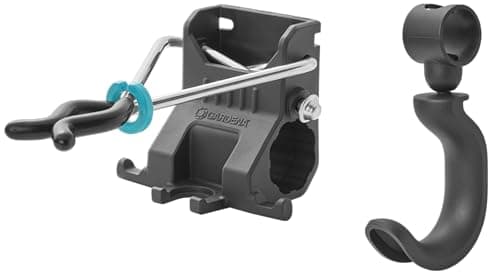 Image of Gardena Set of Single Holders and Single Hooks: Brackets for garden tools, extension for Tool Rack Plus, universal hook made from recycled materials (3510-20)