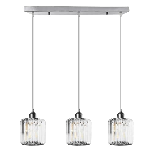 Image of LEDSone Modern 3-Light Crystal Chandelier Pendant E27 Ceiling Light Fixture Adjustable Hanging Wire Contemporary Lighting for Dining Room, Kitchen, Living Room, Office, Bar