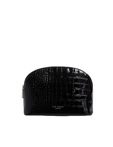 Image of Ted Baker Toiletry Bag Nicco Croc Effect Washbag Black