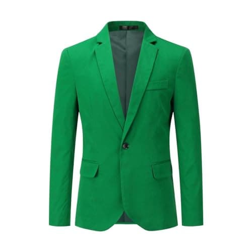 Image of Allthemen Mens Casual Suit Jackets Slim Fit Blazer One Button Suits Coat Solid Casual Jacket Tops Green2 M