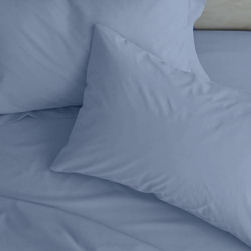 Image of Catherine Lansfield Easy Iron Percale Standard Pillowcase Pair Lansfield Blue