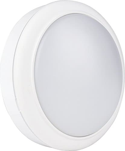 Image of UKEW 15W LED Bulkhead Light - White Trim Flush Round Dome SMD Daylight 6500K IP65 Waterproof Frosted Cover Wall Ceiling Mounted Fitting for Bathroom Hallways