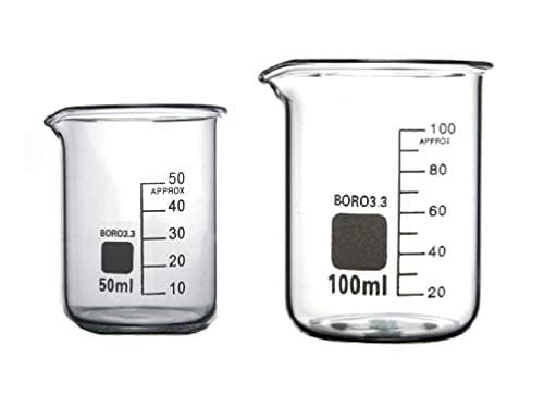 Image of Rocwing Boro 3.3 Glass Graduated Measuring Beaker for Lab or Kitchen (50ml+100ml)