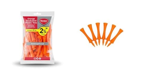 Image of Masters Unisex's Plastic Graduated Tees (Bag of 20), Orange, 2 3/4"