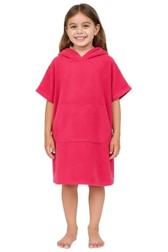Image of A2Z 4 Kids Bathrobe 100% Cotton Hooded - Bathrobe 128 Pink 10-13_