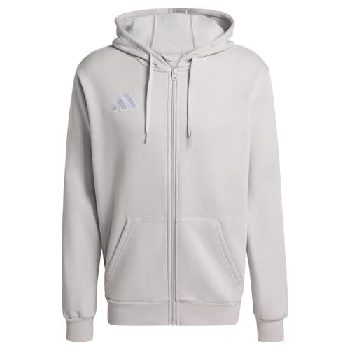 Image of adidas Men's Entrada26 Full Zip Hoodie, team light grey/white, L