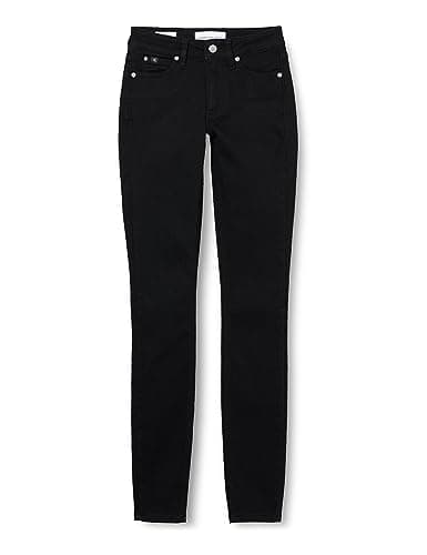 Image of Calvin Klein Jeans Women's Mid Rise Skinny J20j221582 Pants, Denim (Denim Black), 30W / 32L