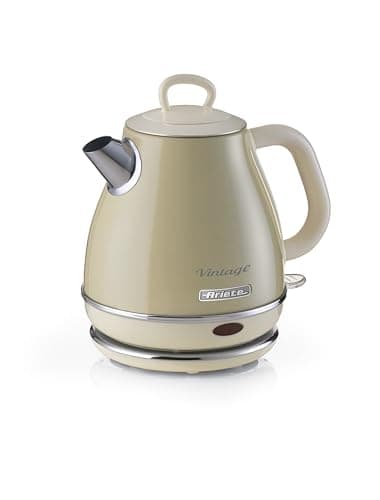 Image of Ariete Vintage 2868/C Retro Style Cordless Jug Kettle, 1 Litre Capacity, 360 ° Rotating Base, Vintage Design, Beige