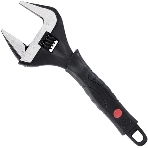 Image of Sharp-tec 10-Inch Adjustable Spanner Wrench (250mm), 50mm Wide Jaw Large Opening, Chrome Vanadium Steel, Black Oxide Finish, Heavy-Duty Plumbing & DIY Tool with Ergonomic Grip