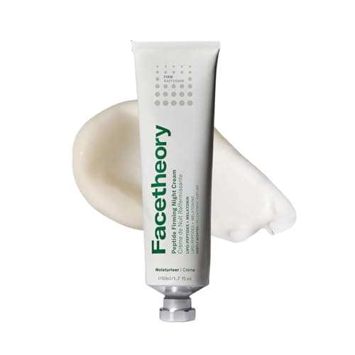 Image of facetheory Peptide Firming Night Cream - Anti Wrinkle Night Cream with Melatonin to Repair & Nourish Skin - Night Moisturiser to Reduce Fine Lines & Wrinkles & Restore Firmness (50 ml)