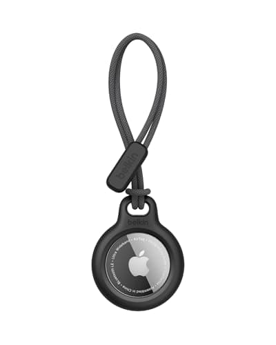 Image of Belkin F8W974 AirTag Case with Strap (Secure Holder Protective Cover for Air Tag with Scratch Resistance Accessory) - Black, Tag not included