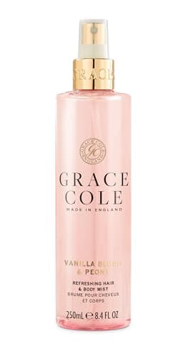 Image of Grace Cole Body Spray 250ml - Vanilla Blush & Peony Fragrance - Womens Hair & Body Mist - Refreshing, Moisturising Spray With Essential Oils - Vegan - Made In England