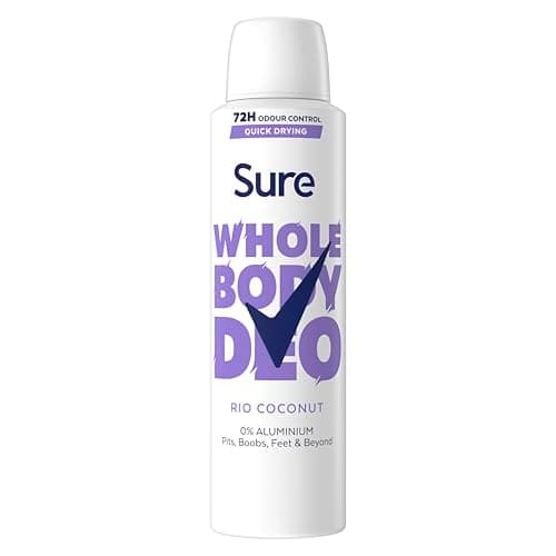 Image of Sure Rio Coconut Whole Body Deodorant women's deodorant spray with a fresh & tropical fragrance for 72-hour odour control 150 ml