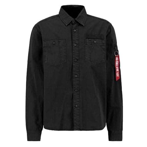Image of Alpha Industries Air Force EMB Shirt Overshirt for Men Black