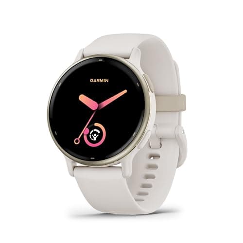 Image of Garmin vívoactive 5, 42mm GPS smartwatch, AMOLED touchscreen, all-day health monitoring, advanced fitness features, personalised sleep coaching, Music, up to 11 days battery life, Ivory