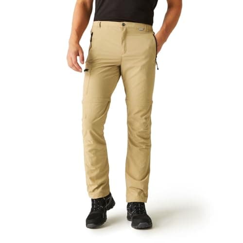 Image of Regatta Men's Leesville II Zip Off Walking Trousers Beige