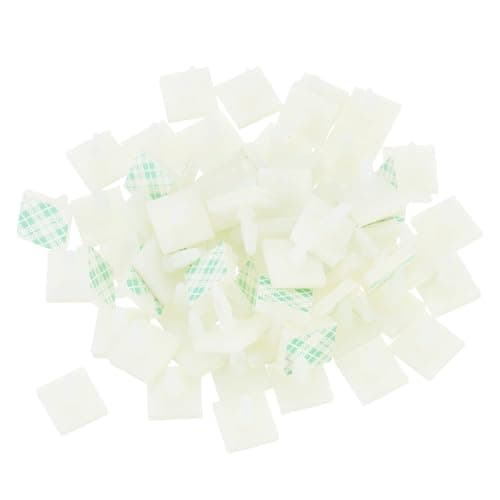 Image of sourcing map 120 Pcs Adhesive PCB Spacer, Sticky Nylon Insulated Standoffs for PCB Board, Supporting Height 0.19", Fits PCB Hole Dia 3mm to 3.2mm, White
