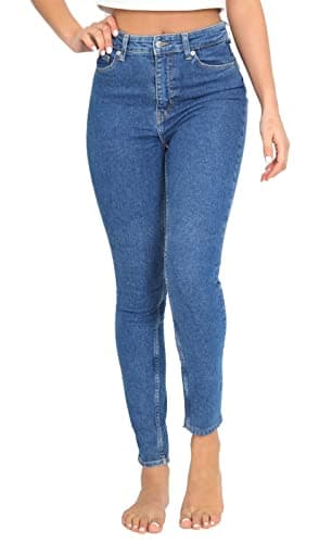 Image of UC Ex High Street Brand Skinny Jeans for Women, Ladies High Waist Jean Skinny Stretch Pants Dark Blue