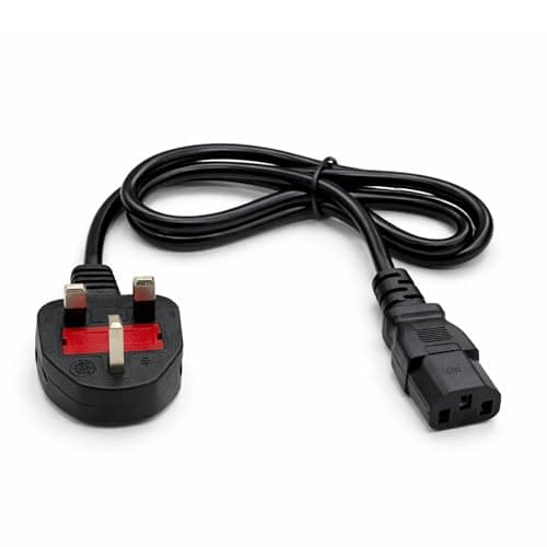 Image of JD Brands UK Power Cable – IEC C13 to BS1363 Plug (Black) | PC & Monitor Mains Lead for Computers, Printers & AV Equipment (2m)