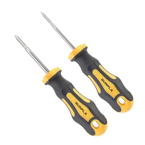 Image of Gunpla 2pcs Re-Threading Driver Tools M3.5x0.6 and M4.0x0.7 Heavy Duty High Speed Steel Re-Threading Tapping Ergonomic Handle Phillips Head Precision Accurate Thread Pitch