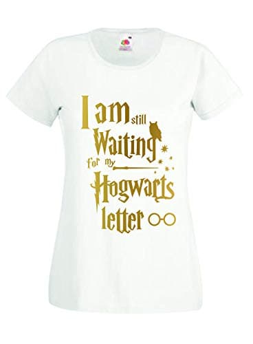 Image of I Am Still Waiting for My Hogwarts Letter T-Shirt - Harry Potter Inspired Wizard Magic Birthday Gift Ladies T Shirt Sizes S - XXL (Large, White)