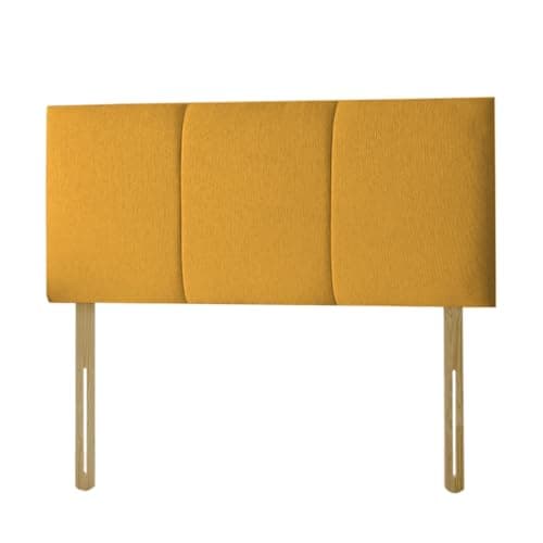 Image of Kiswa collection Plush Velvet Divan Bed 2 Lined Headboard – Padded Paneled Upholstered Design | Adjustable Wooden Headboard for Beds | Classic & Modern Style (mustard, 3feet Single)