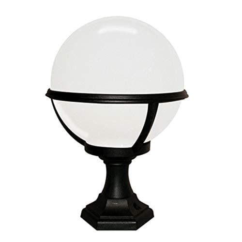 Image of Outdoor IP44-1 Bulb Wall/Ground Pedestal - Black - LED E27 100W Bulb - Outside - External - Exterior