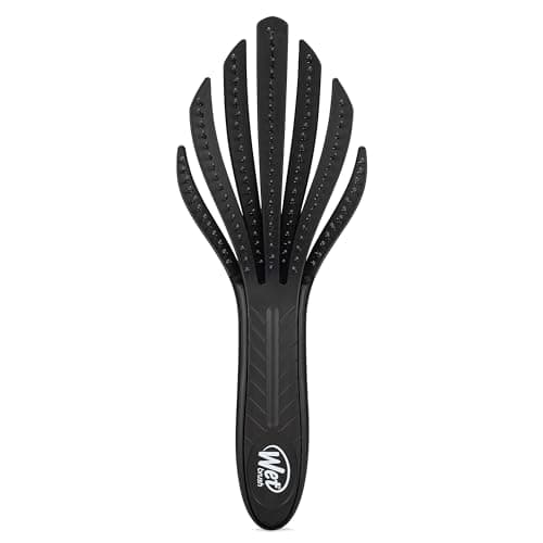 Image of WetBrush Go Green Curl Detangler Hairbrush with Ultra Soft Intelliflex Bristles to Gently Separate Knots With Ease, Wet Brush Detangler Is Gentle on Hair, Plant Based, For Curly Hair, Black
