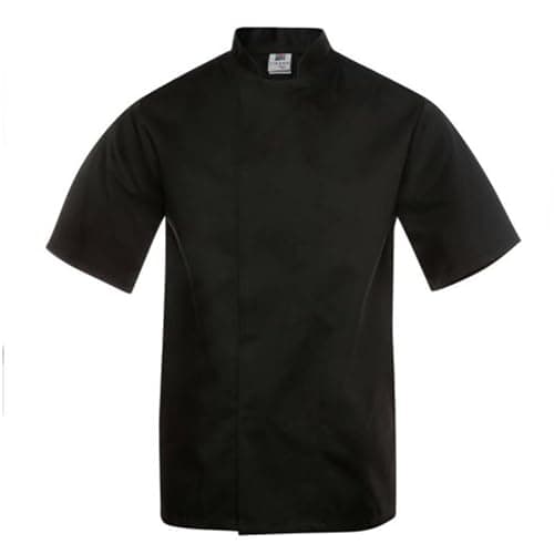 Image of Tibard Short Sleeve Classic Chef Jacket (Black, Small (Chest 34-36"))