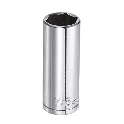 Image of sourcing map 7/8" 6 Point Deep Socket 1/2" Drive 3" Length SAE Sizes CR-V Steel