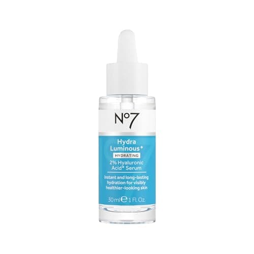 Image of No7 Moisturising Face Serum with 2% Hyaluronic Acid HydraLuminous+ and Niacinamide with 5% Vitamin B3 to Repair the Skin Barrier - For Visibly Radiant Skin