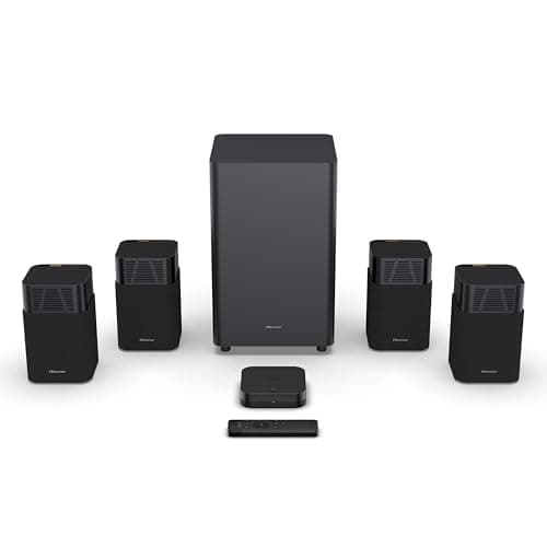 Image of Hisense HT SATURN, 4.1.2 CH home theatre sound system, wireless satellite speakers, Tuned by Devialet, 720 W max audio power, Hi-Concerto, Dolby Atmos, DTS:X, Room fitting tuning, EzPlay 3.0