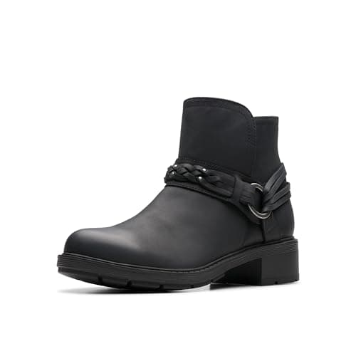 Image of Clarks Women's Hearth Kaylie Ankle Boot, Black Oily, 8