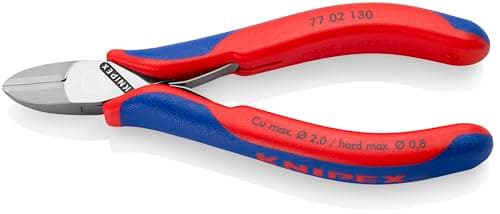 Image of KNIPEX Electronics Diagonal Cutter with Box Joint with Multi-Component Handles 130 mm, 77 02 130