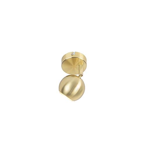 Image of Qazqa - Modern Round Spotlight Ceiling 1 Brass - Gissi- - Modern - Suitable for LED GU10 | 1 Way Light - Steel Surface-Mounted spotway Light - Suitable for Kitchen I Bedroom I