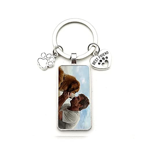 Image of Personalised Keyring Photo Dog Memorial, Pet Dog Keychain, Custom Keyring for Women and Men (B)