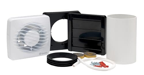 Image of Xpelair DX100 4" (100mm) Bathroom Extractor Fan with Window or Wall Kit Standard Operation, White