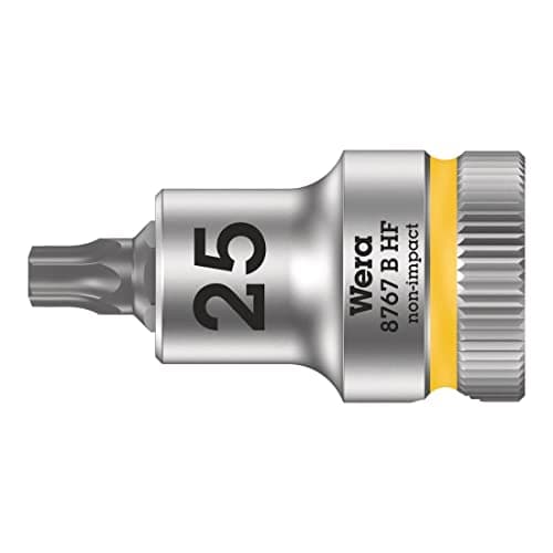 Image of Wera 05003062001 8767 B Holding Function Torx Zyklop Bit-Socket, Yellow, 3/8-Inch, TX 25 x 35 mm