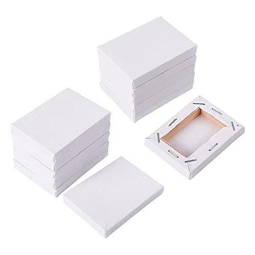 Image of NBEADS 15 Packs Mini Canvas Panel, 7x5cm Painting Sketchpad Wooden Sketchpad Drawing Board for Painting Craft Drawing