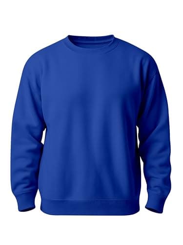 Image of Love My Fashions Mens Sweatshirts Crew Neck And Long Sleeve Plain Sweater Fleece Jumper for Men Uk Royal Blue