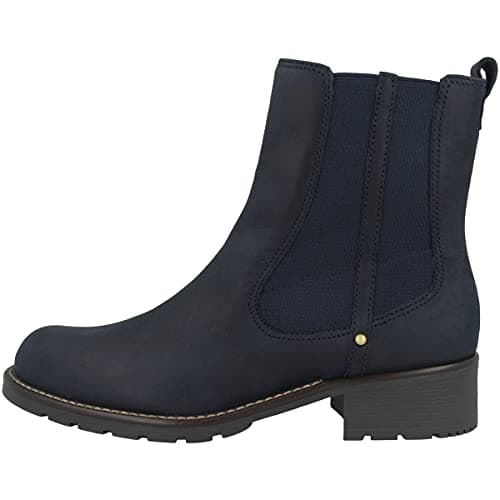 Image of Clarks Women's Orinoco Club Short Shaft Boots, Blue Navy Nubuck, 4.5 UK