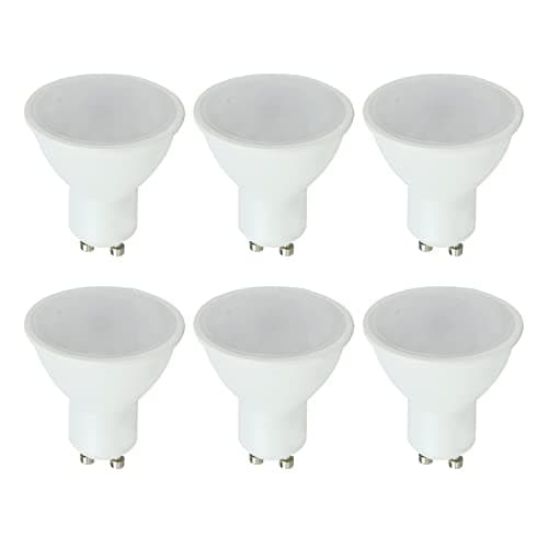 Image of MiniSun | Thermal Plastic 5W Energy Saving LED GU10 Frosted Lens Bulbs | LED Bulbs, Home Décor & Improvement Essential | Pack of 6 | 6500K Cool White