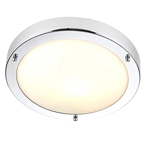 Image of Betta Lighting Bathroom Light – Flush Mount Dome Bath Ceiling Light – Dimmable IP44 Rated LED Round Ceiling Lights for Kitchen, Porch, Bedroom, Utility Room, bulkhead – 40W E27 (Not included) – Chrome