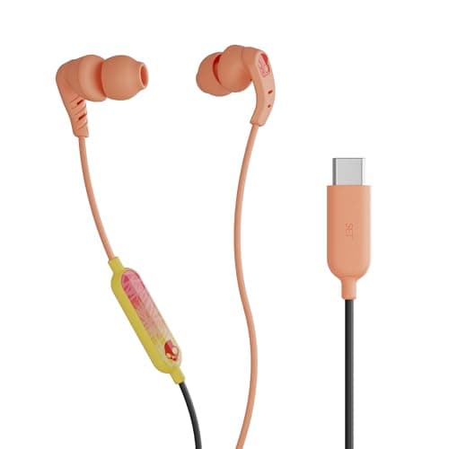 Image of Skullcandy Set USB-C in-Ear Wired Earbuds, Microphone, Works with Android Laptop, Triple Threat Sunset