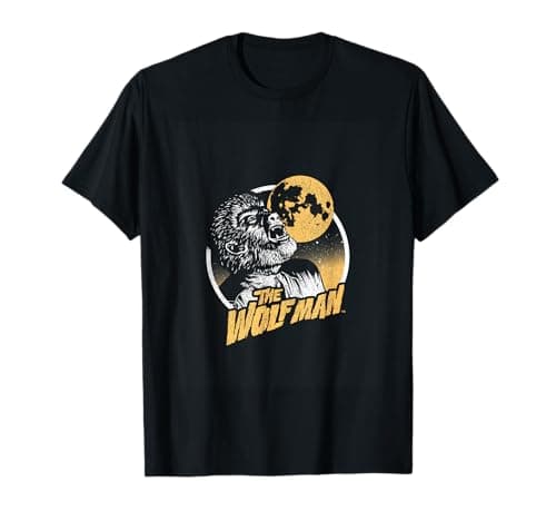 Image of Universal Monsters Distressed Wolfman Circle Portrait Logo T-Shirt