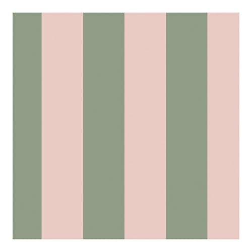 Image of Graham & Brown Cath Kidston Canopy Stripe Green & Pink Wallpaper | Paste The Wall Application | Multi Floral | Eco-Friendly