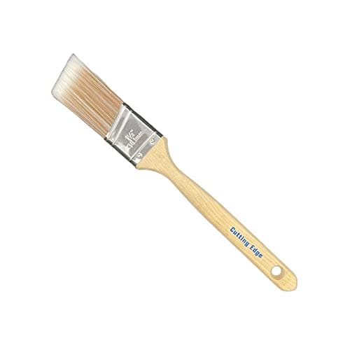 Image of Cutting Edge Premium Quality SRT Synthetic Filament Paint Brush - 1.5" Long Reach Angled - Wooden Ergonomic Grip Beavertail Handle - For All Paints, No Breaking-In Required (1.5" / 38mm Angled)
