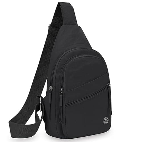 Image of YYGOJOY Small Sling Bag Chest Bag for Women Men, Lightweight Cross Body Bag, Water Resistant Shoulder Backpack for Travel Hiking Cycling Camping Outdoor Sports, Black