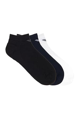 Image of Emporio Armani Man's Casual Cotton 3-Pack Sneaker Socks, Multicolor, L/XL