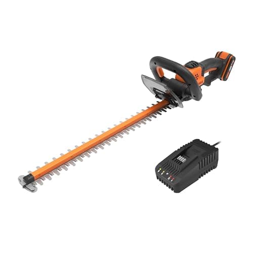Image of Worx WG264E 56cm 20V Cordless Hedge Trimmer with 2.0Ah Battery and Charger - Lightweight, Dual-Action Blades, Ergonomic Handle